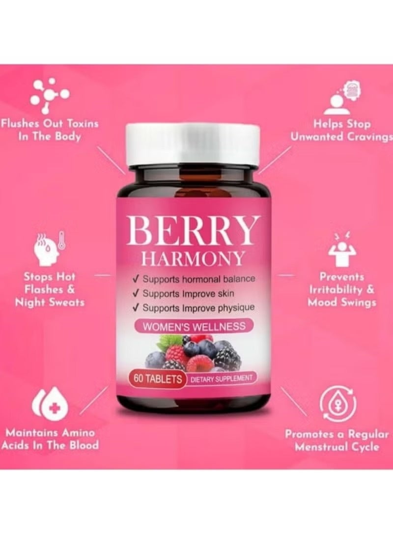 elicare Berry Harmony Premium Women’s Wellness Supplement | Berry Extracts & Essential Nutrients | 60 Tablets - Image 4